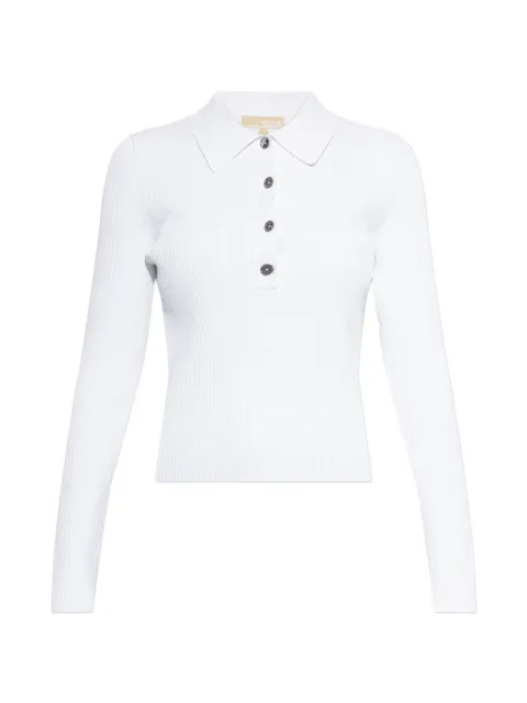 Michael Michael Kors buttoned collared polo top White MR661ER5ZV