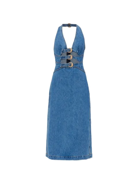 Cult Gaia halterneck cut-out buckle midi dress Blue DR1144DN2915