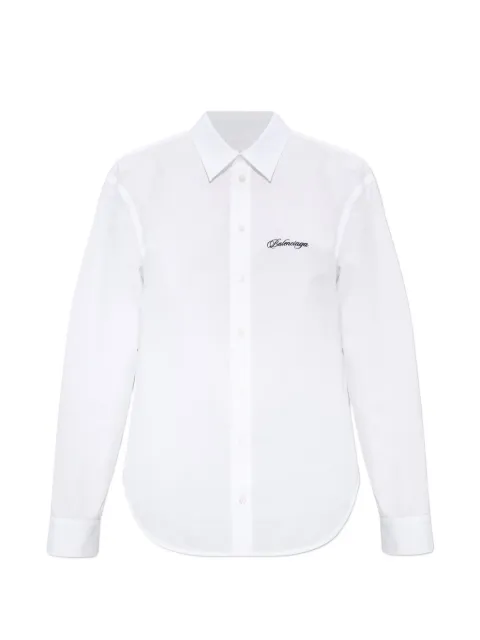 Balenciaga logo-detail cotton shirt White 857852TRM28