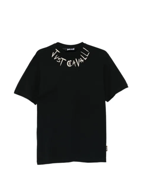 Just Cavalli text-print T-shirt Black 80OAHE21CJ110