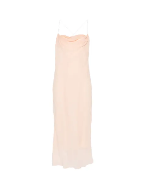 Mugler cowl-neck backless midi dress Pink 26S1RO18533016