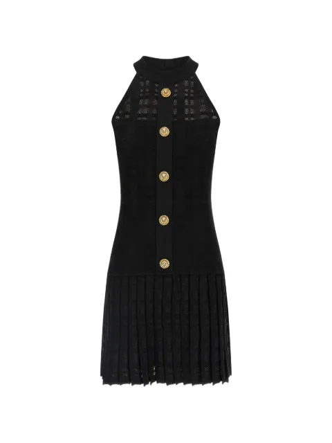 Balmain button knitted mini dress Black GF1R3375KJ36