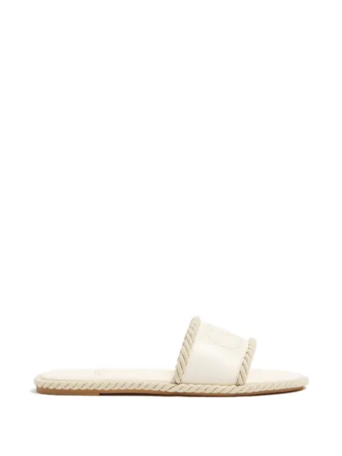 Valentino Garavani Vlogo Torchon slide sandals in nappa leather Neutrals WS0PI0YWI