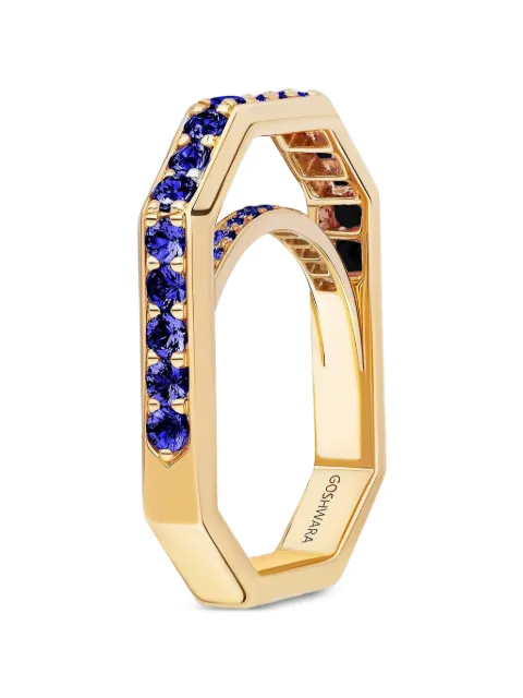 Goshwara blue-sapphire square ring Gold JR0483SADY