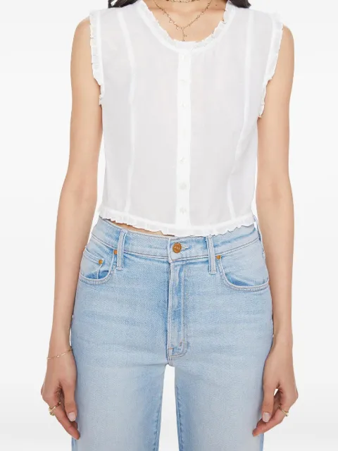 MOTHER Sweetheart ruffled-trim blouse White 24611809WBW