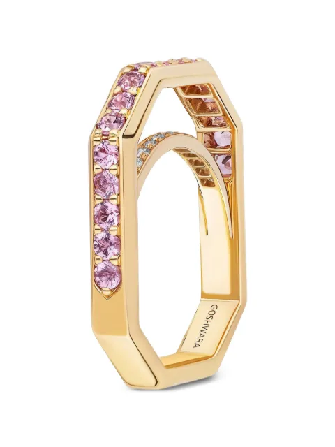 Goshwara pink-sapphire square ring Gold JR0483PSDY