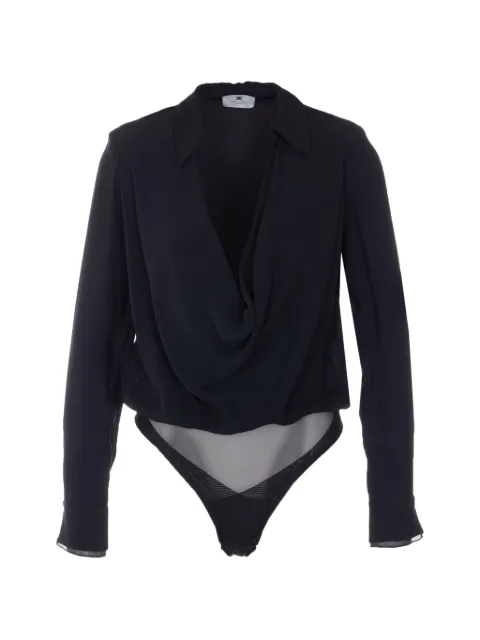 Elisabetta Franchi bodysuit in viscose georgette fabric Black CB00261E2