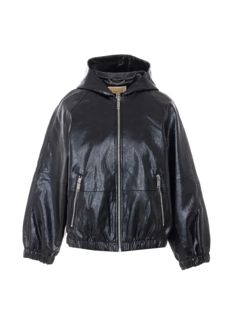 Michael Michael Kors faux-leather hooded jacket Black MR620K5DTW