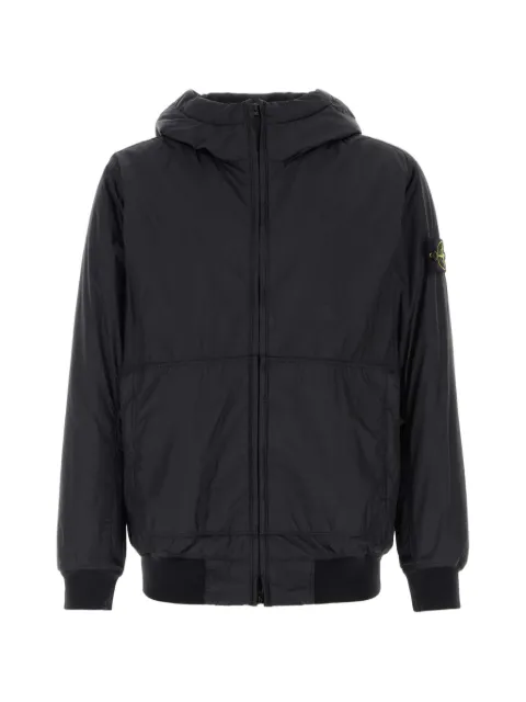 Stone Island logo-patch hooded jacket Blue L2S154100110S0A23