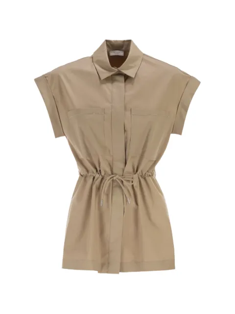 Peserico drawstring short-sleeve blouse Neutrals A0681901979