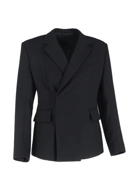 Prada Pre-Owned double-breasted pocket blazer Black NAPPUGBCL617541M