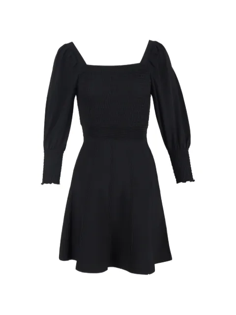 SANDRO Ornela smocked mini dress Black NAPPUGBCL607056W