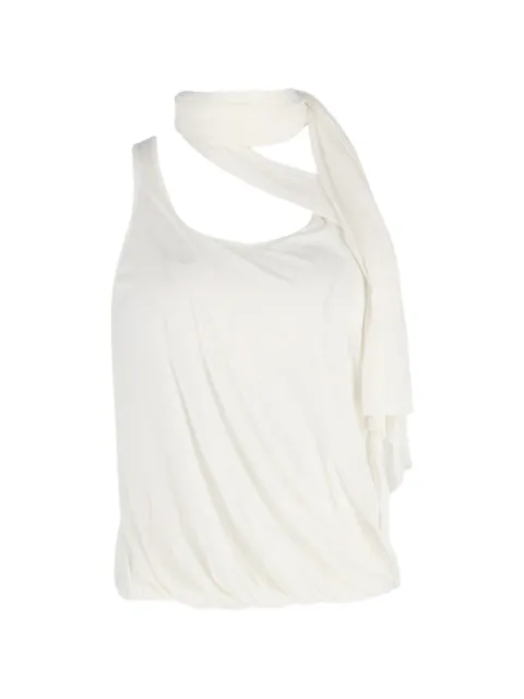 Alexander McQueen Pre-Owned sleeveless drape tank top White NAPPUGBCL554952W