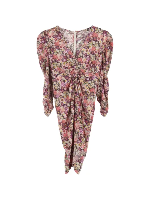 Isabel Marant Vintage floral-print ruched mini dress Pink NAPPUGBCL611070W