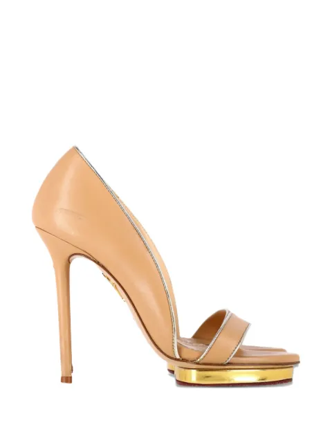 Charlotte Olympia Christine metallic-trim sandals Neutrals NAPPUGBSH611069W