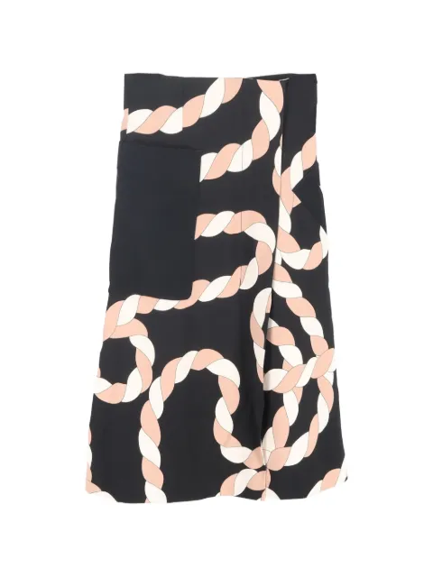 Sportmax Vintage rope-print wrap effect midi skirt Black NAPPUGBCL613600W