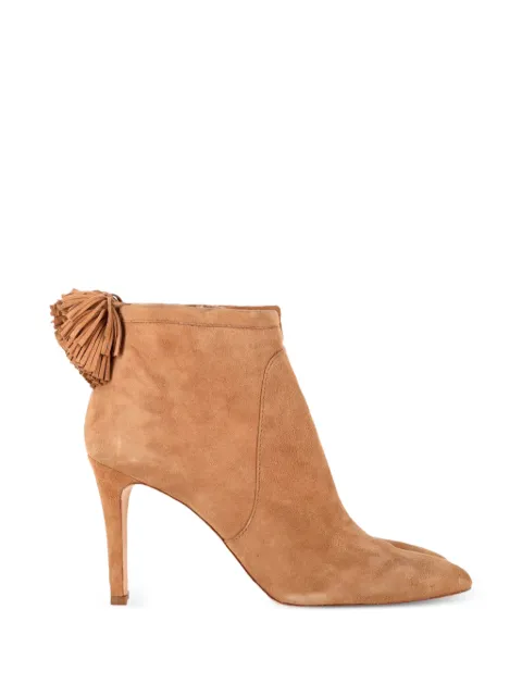 Loeffler Randall tassel-trim high-heel ankle boots Brown NAPPUGBSH553917W