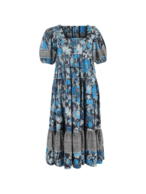 Ulla Johnson floral-print tiered midi dress Blue NAPPUGBCL574160W