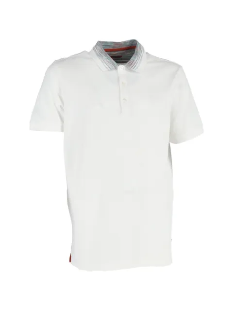 Missoni Pre-Owned Zigzag collar polo shirt White MRPPUGBCL514225M