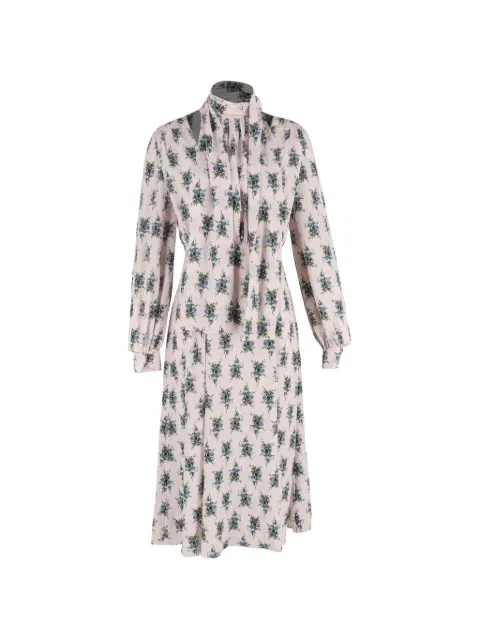 Emilia Wickstead floral-print long-sleeve midi dress Neutrals NAPPUGBCL605668W