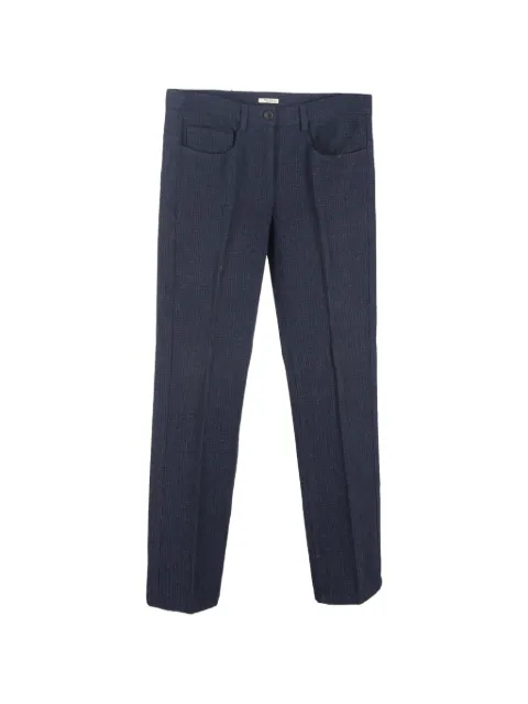 Miu Miu Pre-Owned cropped wool trousers Blue NAPPUGBCL584891W