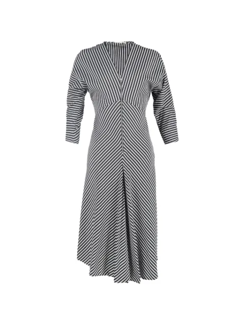 Maje striped twill midi dress Black NAPPUGBCL549004W