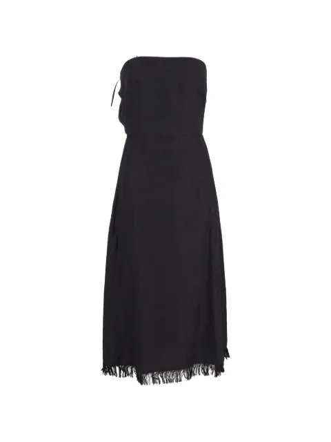 Theory fringed strapless midi dress Black NAPPUGBCL533545W