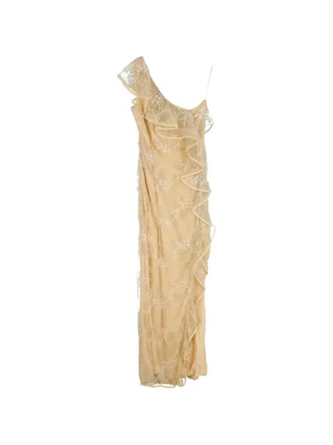 Valentino Garavani Pre-Owned lace ruffled maxi dress Yellow NAPPUGBCL533475W