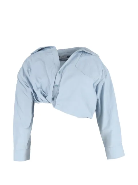 Jacquemus Pre-Owned Mejean cropped shirt Blue NAPPUGBCL584993W