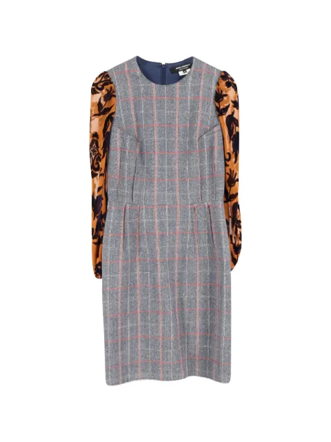 Junya Watanabe Comme des Garçons Pre-Owned plaid-pattern long-sleeve dress Grey NAPPUGBCL513757W