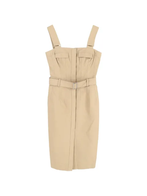 Alexander McQueen Pre-Owned cotton belted midi dress Neutrals NAPPUGBCL554394W
