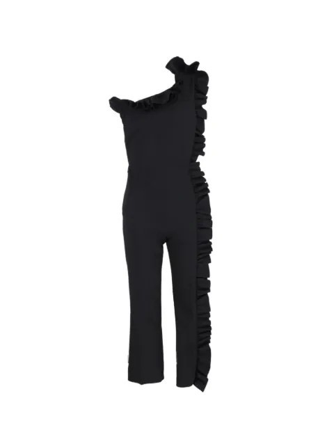 MSGM one-shoulder ruffle jumpsuit Black NAPPUGBCL513808W