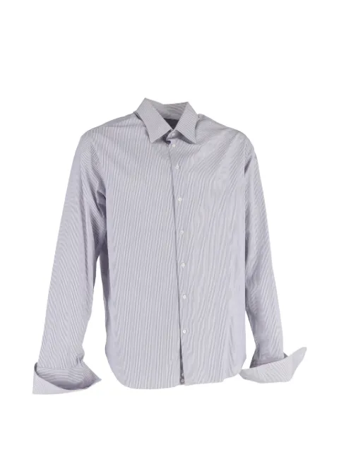 Giorgio Armani Pre-Owned striped-pattern long-sleeve shirt White MRPPUGBCL514307M