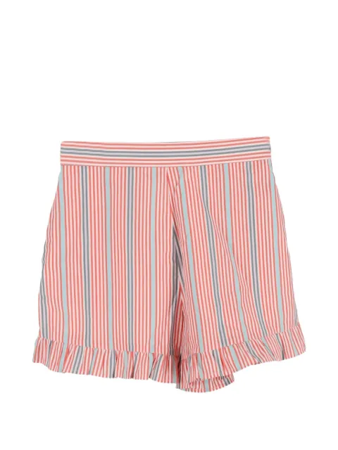 Chloé Vintage ruffle-trim striped shorts Red NAPPUGBCL508456W