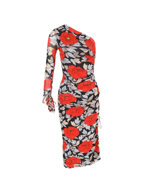 Diane Von Furstenberg Vintage floral-print ruched midi dress Black HNDOGBCL530511W