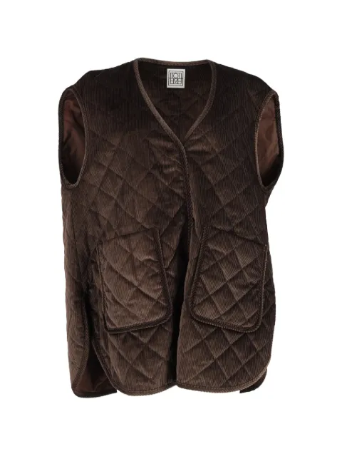 TOTEME quilted corduroy vest Brown NAPPUGBCL528603W