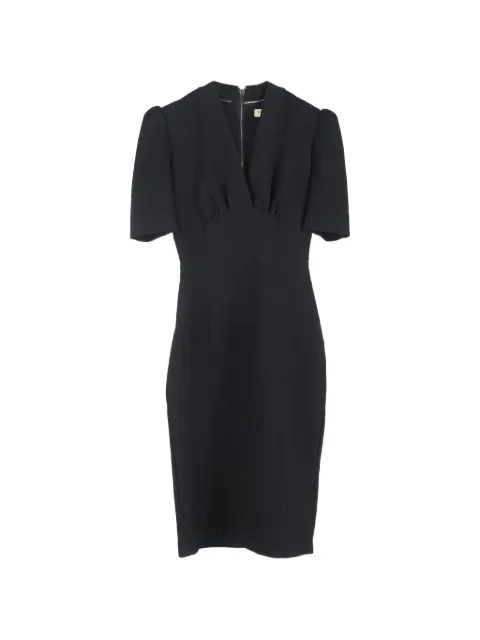 Burberry Pre-Owned V-neck short-sleeve midi dress Black NAPPUGBCL618992W