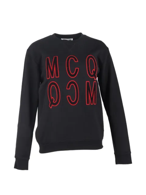 Alexander McQueen Pre-Owned logo-embroideres sweater Black HNDOGBCL563247W