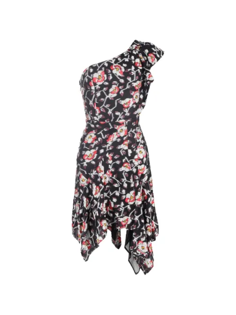 Isabel Marant Vintage one-shoulder floral-print mini dress Black NAPPUGBCL554409W