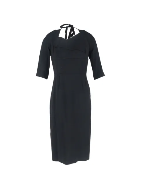 Roland Mouret panelled tie-neck midi dress Black NAPPUGBCL633547W
