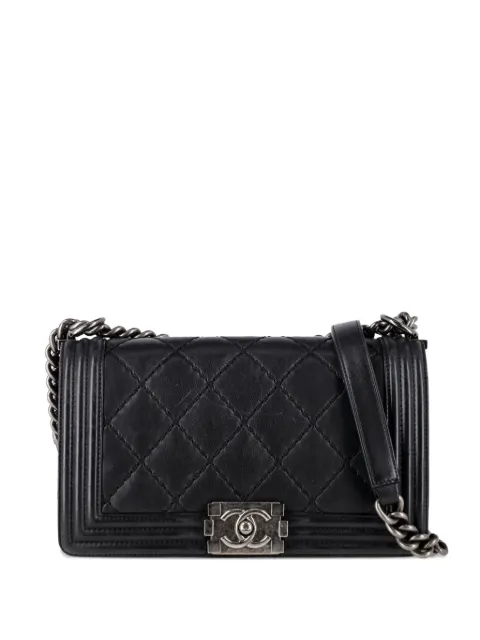 CHANEL Pre-Owned medium quilted double-stitch boy cross body bag Black NAPPUGBBA614686W