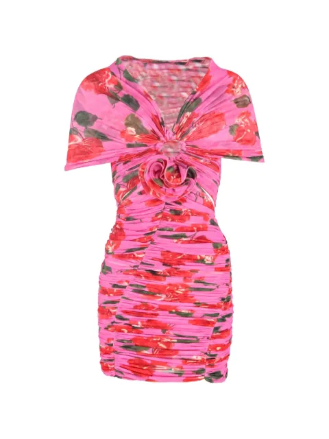Magda Butrym floral-print ruched mini dress Pink NAPPUGBCL559664W
