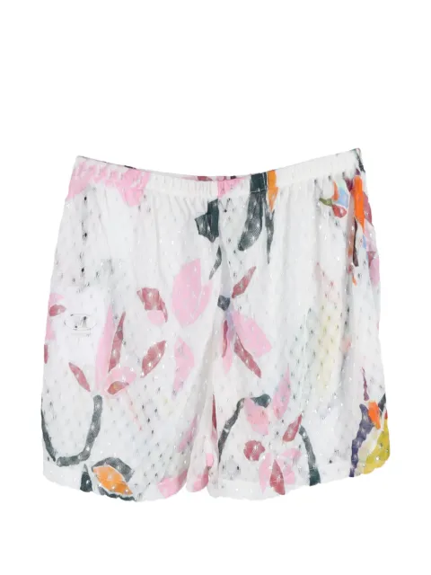 Missoni Pre-Owned floral-print elasticated shorts White NAPPUGBCL588171W