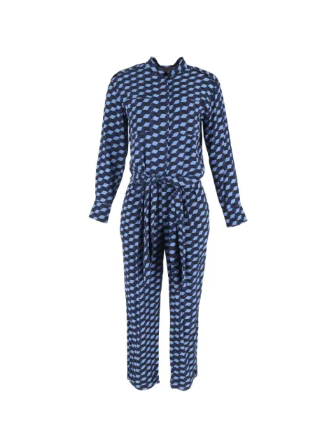 Diane Von Furstenberg Vintage geometric-pattern jumpsuit Blue NAPPUGBCL612885W