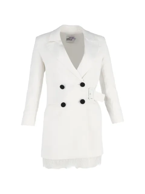 Self-Portrait Double-breasted lace blazer dress White NAPPUGBCL525939W