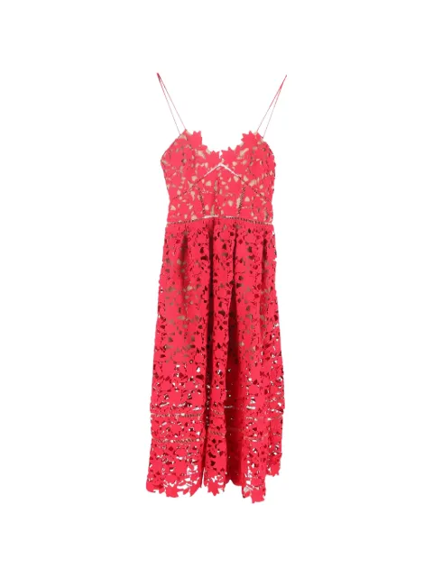 Self-Portrait Azalea lace midi dress Red NAPPUGBCL585068W