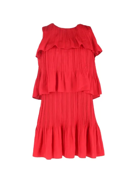 Maje Rockano tiered pleated dress Red NAPPUGBCL607055W