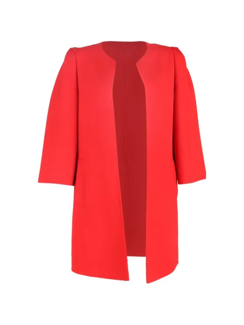 Akris double-face puff-shoulder coat Red NAPPUGBCL584437W