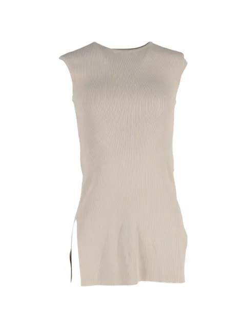 Max Mara Ribbed slit tank top Neutrals NAPPUGBCL518408W