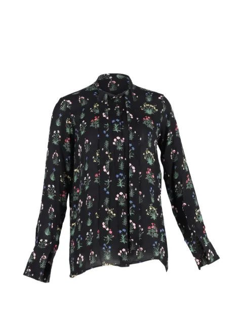 Valentino Garavani Pre-Owned floral-print silk blouse Black NAPPUGBCL526890W